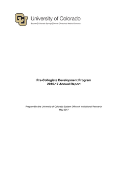 Pre-Collegiate Development Program 2016-17 Annual Report