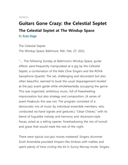 Guitars Gone Crazy: the Celestial Septet the Celestial Septet at the Windup Space by Evan Haga