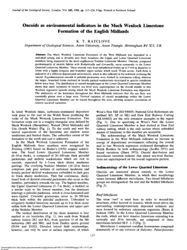 Oncoids As Environmental Indicators in the Much Wenlock Limestone Formation of the English Midlands