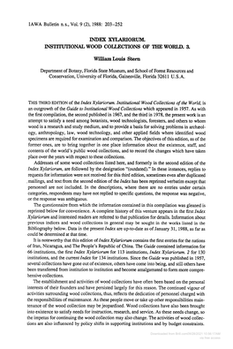 Downloaded from Brill.Com09/28/2021 10:56:17AM Via Free Access 204 IAWA Bulletin N.S., Vol