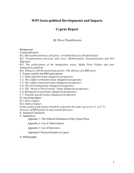 Socio-Political Developments and Impacts (Cyprus Report)