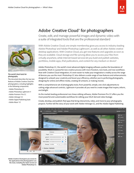 Adobe Creative Cloud for Photographers — What’S New