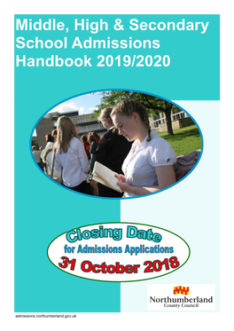 Middle, High & Secondary School Admissions Handbook 2019/2020