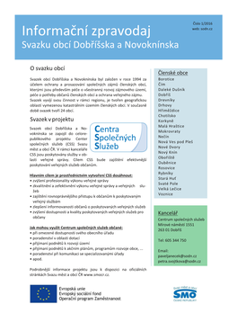 Informační Zpravodaj Web: Sodn.Cz Svazku Obcí Dobříšska a Novoknínska