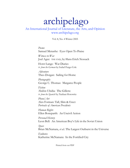 Archipelago Vol. 8, No. 4 Winter 2005