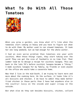 What to Do with All Those Tomatoes