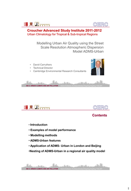 Modelling Urban Air Quality Using the Street Scale Resolution Atmospheric Dispersion Model ADMS-Urban