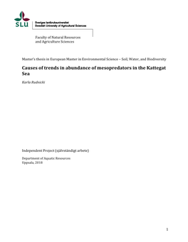 Causes of Trends in Abundance of Mesopredators in the Kattegat Sea