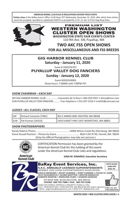 Two Akc Fss Open Shows for All Miscellaneous and Fss Breeds