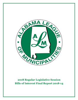 2018 Regular Legislative Session Bills of Interest Final Report 2018-14