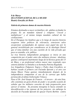 8 De Marzo DIA INTERNACIONAL DE LA MUJER Beatriz González De Bosio