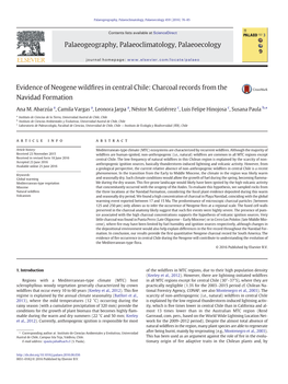 Evidence of Neogene Wildfires in Central Chile: Charcoal Records