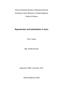 Reproduction and Hybridization in Ferns