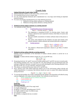 Caustic Soda Sodium Hydroxide (Caustic Soda), Naoh:  Sodium Hydroxide, Naoh, Is a Soft, Waxy, White, Corrosive Solid