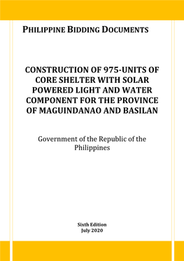 Construction of 975-Units of Core Shelter with Solar Powered Light and Water Component for the Province of Maguindanao and Basilan