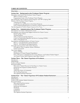 Self-Review Report of the Freshman Cluster Program 1998-2003