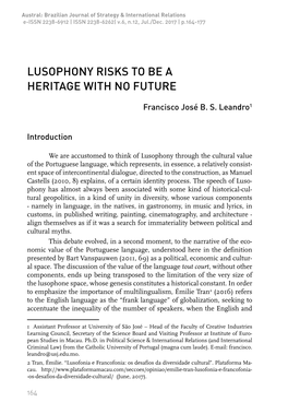 Lusophony Risks to Be a Heritage with No Future