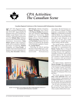 CPA Activities: the Canadian Scene