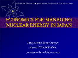 Economics for Managing Nuclear Energy in Japan