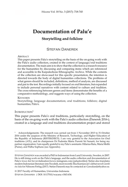 Documentation of Palu'e