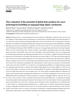 The Evaluation of the Potential of Global Data Products for Snow