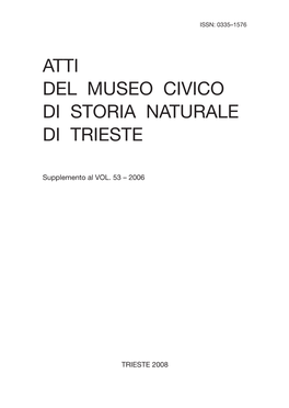 Atti Del Museo Civico Di Storia Naturale Di Trieste