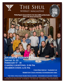 Shabbos Parshas Yisro Shevat 21