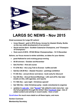 LARGS SC NEWS - Nov 2015