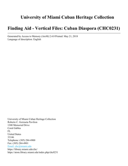 Vertical Files: Cuban Diaspora (CHC0231)