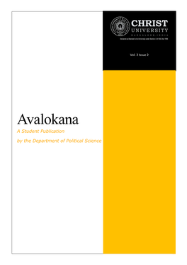 Avalokana a Student Publication by the Department of Political Science Contents