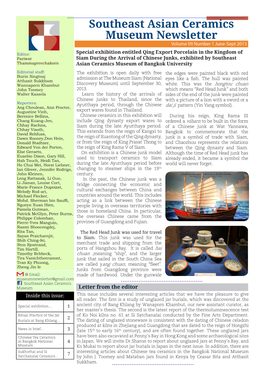 Southeast Asian Ceramics Museum Newsletter Volume VII Number 1 June-Sept 2013