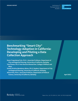 Technology Adoption in California: Developing and Piloting a Data Collection Approach