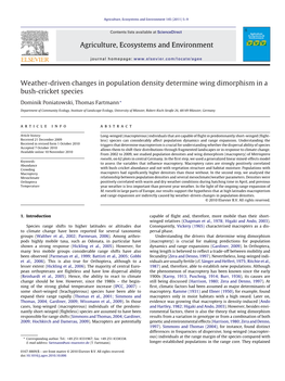 Weather-Driven Changes in Population Density Determine Wing Dimorphism in A