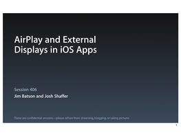 Airplay and External Displays in Ios Apps