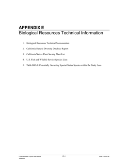 Biological Resources Technical Information