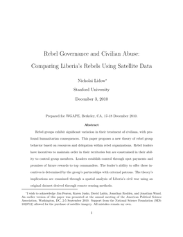 Rebel Governance and Civilian Abuse: Comparing Liberia's Rebels Using