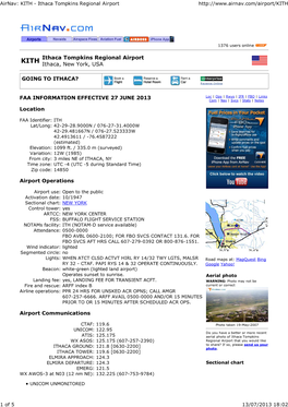 FAA INFORMATION EFFECTIVE 27 JUNE 2013 Location Airport