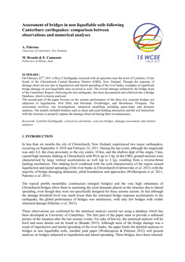 Assessment of Bridges in Non Liquefiable Soils Following Canterbury Earthquakes: Comparison Between Observations and Numerical Analyses