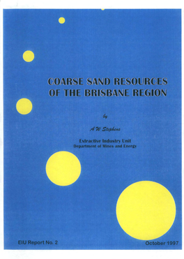 Coarse Sand Resources of the Brisbane Region