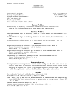 Curriculum Vitae JACOB FELDMAN