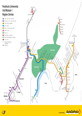 Postauto Liniennetz Val Müstair / Region Zernez