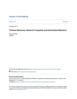 Chinese Mexicans: Mexico's Forgotten and Overlooked Mestizos