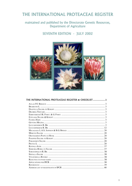 The International Proteaceae Register