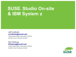 SUSE Studio Onsite 1.2 & System Z