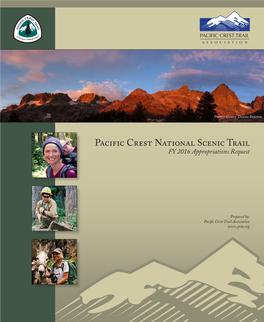 Pacific Crest National Scenic Trail FY 2016 Appropriations Request