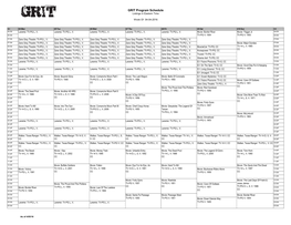 GRIT Program Schedule Listings in Eastern Time