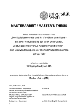 Masterarbeit / Master's Thesis