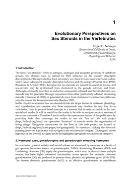 Evolutionary Perspectives on Sex Steroids in the Vertebrates