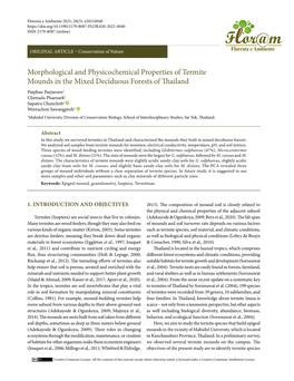 Morphological and Physicochemical Properties of Termite Mounds in The