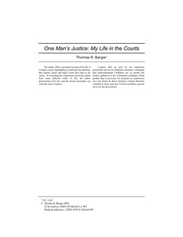 One Man's Justice: My Life in the Courts